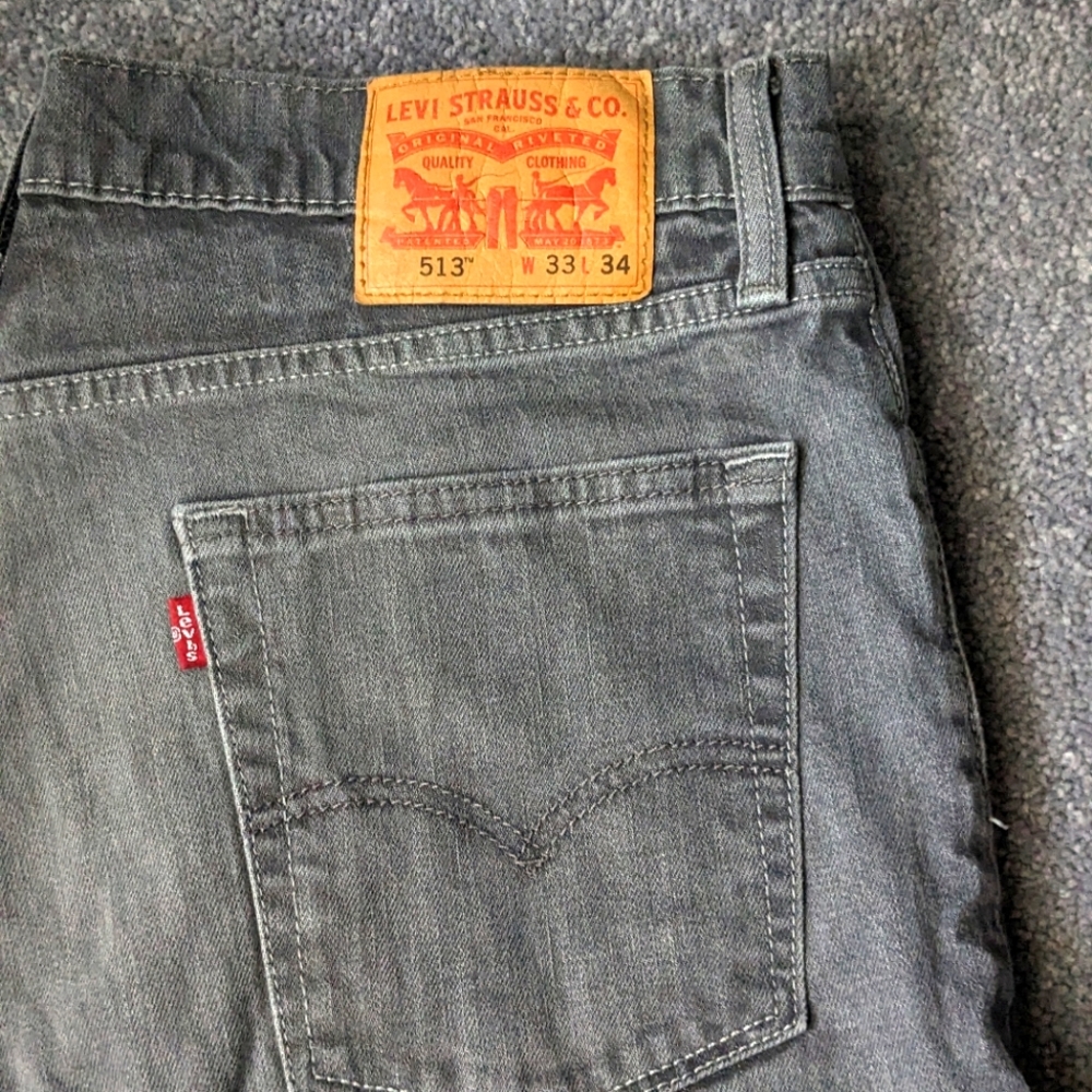 Levi's 513 Gray Jeans 33/34